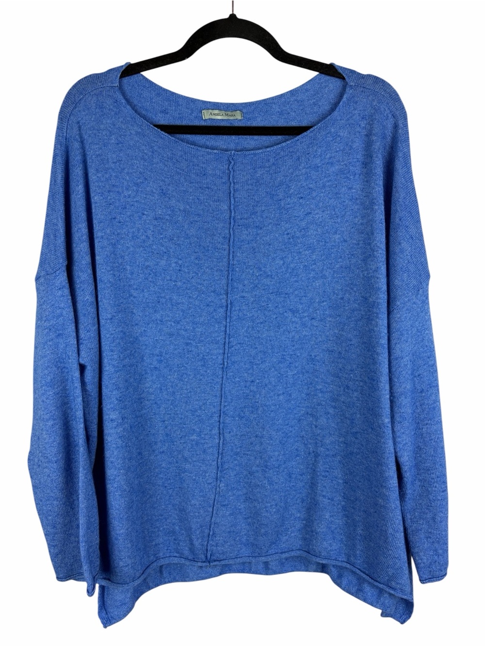 Angela Mara Italy Blue Cashmere Wool Blend Oversized Sweater Small